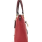 Kacey Colorblock Red Apple Pebbled Leather Top Zip Satchel Handbag