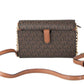 Jet Set Brown PVC Multifunctional Phone Crossbody Wallet Handbag
