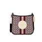 Dempsey Wine Signature Jacquard Canvas Patch File Crossbody Bag