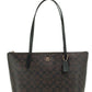 Brown Black Signature Canvas Medium Shoulder Tote Handbag Purse