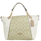 Kacey Light Khaki Chalk Coated Canvas Top Zip Satchel Handbag
