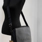 Bruno Small Black Embossed Branded Pebble Leather Messenger Handbag