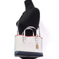 (CB651) Mollie 25 Small Canvas Colorblock Tote Crossbody Handbag Purse
