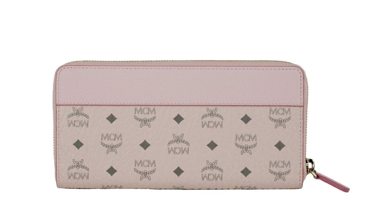 Aren Large Pink Visetos Leather Multifunctional Zip Around Clutch Wallet