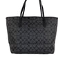 Graphite Black Signature Coated Canvas City Tote Shoulder HandBag