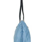 Portuna Medusa Medium Cornflower Blue Nylon Leather Tote Bag Purse
