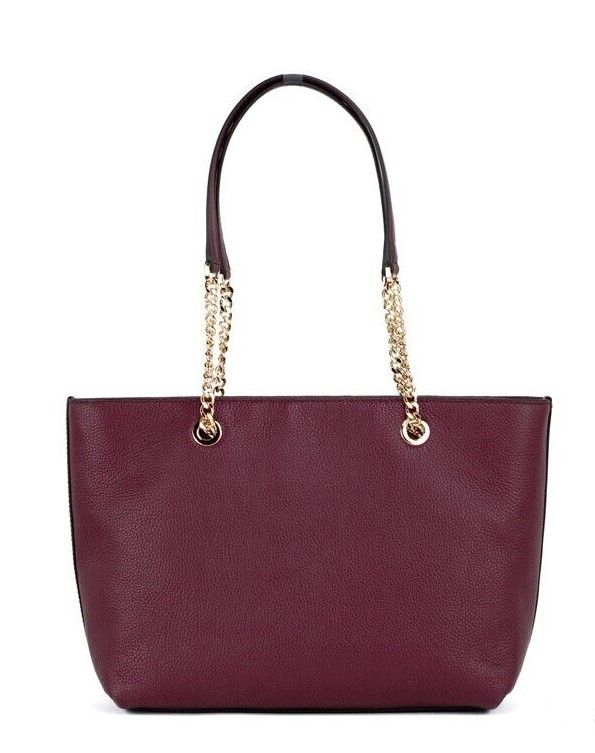 Jet Set Medium Mulberry Leather Front Zip Chain Tote Bag Handbag