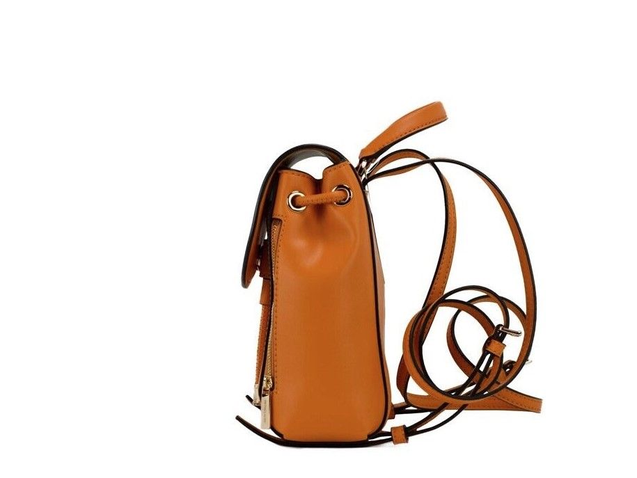 Phoebe XS Honeycomb Smooth Leather Flap Drawstring Backpack