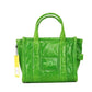 The Shiny Crinkle Mini Tote Fern Green Leather Crossbody Handbag