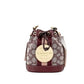 Dempsey Mini Wine Jacquard Canvas Crossbody Bucket Handbag Purse