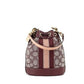 Dempsey Mini Wine Jacquard Canvas Crossbody Bucket Handbag Purse