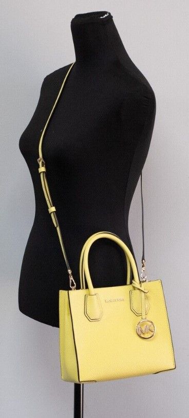 Mercer Medium Sunshine Pebble Leather Messenger Crossbody Handbag