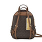 Jaycee mini XS Brown Signature PVC Zip Pocket Shoulder Backpack Bag