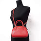 Sydney Small Miami Red Crossgrain Leather Satchel Crossbody Bag