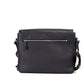 Bruno Small Black Embossed Branded Pebble Leather Messenger Handbag