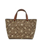 Alice Small Snowflake Print Khaki Canvas Satchel Handbag Purse