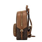 Jaycee mini XS Brown Signature PVC Zip Pocket Shoulder Backpack Bag