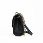 Serena Small Smooth Black Vegan Leather Studded Flap Crossbody Bag