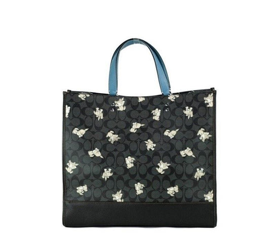 Dempsey 40 Large Dog Print Graphite Canvas Tote Handbag Purse