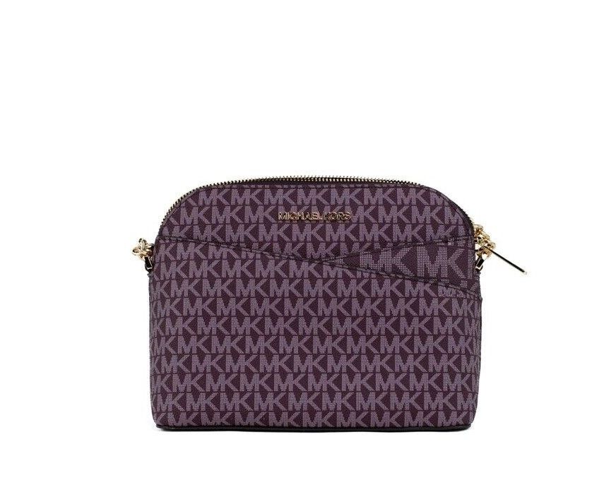 Jet Set Medium Bordeaux Signature PVC X Cross Dome Crossbody Bag