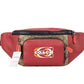 Track Colorblock Khaki Coated Canvas Red Leather Stamp Belt Bag