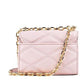 Serena Small Smooth Pink Vegan Leather Studded Flap Crossbody Bag