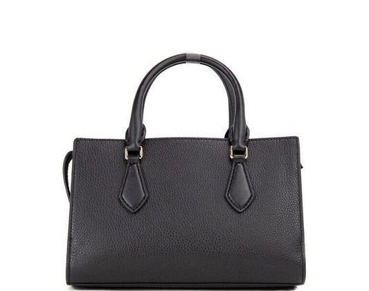 Valerie Small Black Pebble Leather East West Satchel Crossbody Bag