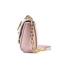 Serena Small Smooth Pink Vegan Leather Studded Flap Crossbody Bag