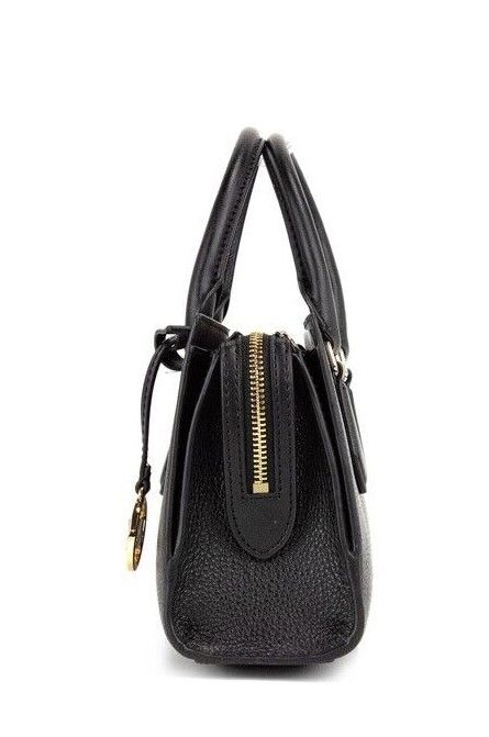 Valerie Small Black Pebble Leather East West Satchel Crossbody Bag