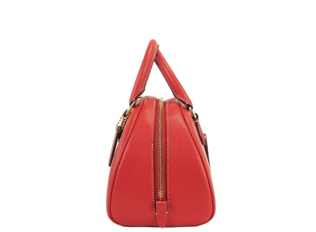 Sydney Small Miami Red Crossgrain Leather Satchel Crossbody Bag