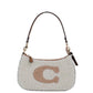 Teri Small Shearling Fur Leather Logo Motif Shoulder Handbag Purse