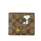 Peanuts 3n1 Signature Leather Snoopy Woodstock Bifold Wallet Khaki Multi