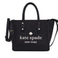 Ella Small Black Pebbled Leather White Logo Crossbody Tote Handbag