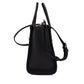 Ella Small Black Pebbled Leather White Logo Crossbody Tote Handbag