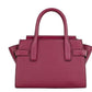 Carmen Medium Mulberry Saffiano Leather Flap Satchel Handbag
