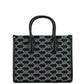 Mirella Small Black Canvas Top Zip Shopper Tote Crossbody Handbag