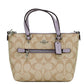 Gallery Mini Khaki Lilac Signature Coated Canvas Crossbody Bag