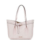 Emilia Large East West Powder Blush Pebbled Leather Tote Handbag Pink