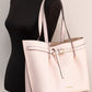 Emilia Large East West Powder Blush Pebbled Leather Tote Handbag Pink