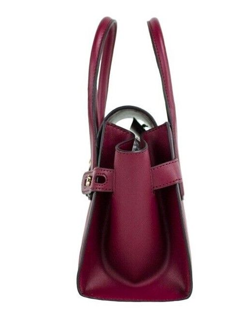 Carmen Medium Mulberry Saffiano Leather Flap Satchel Handbag