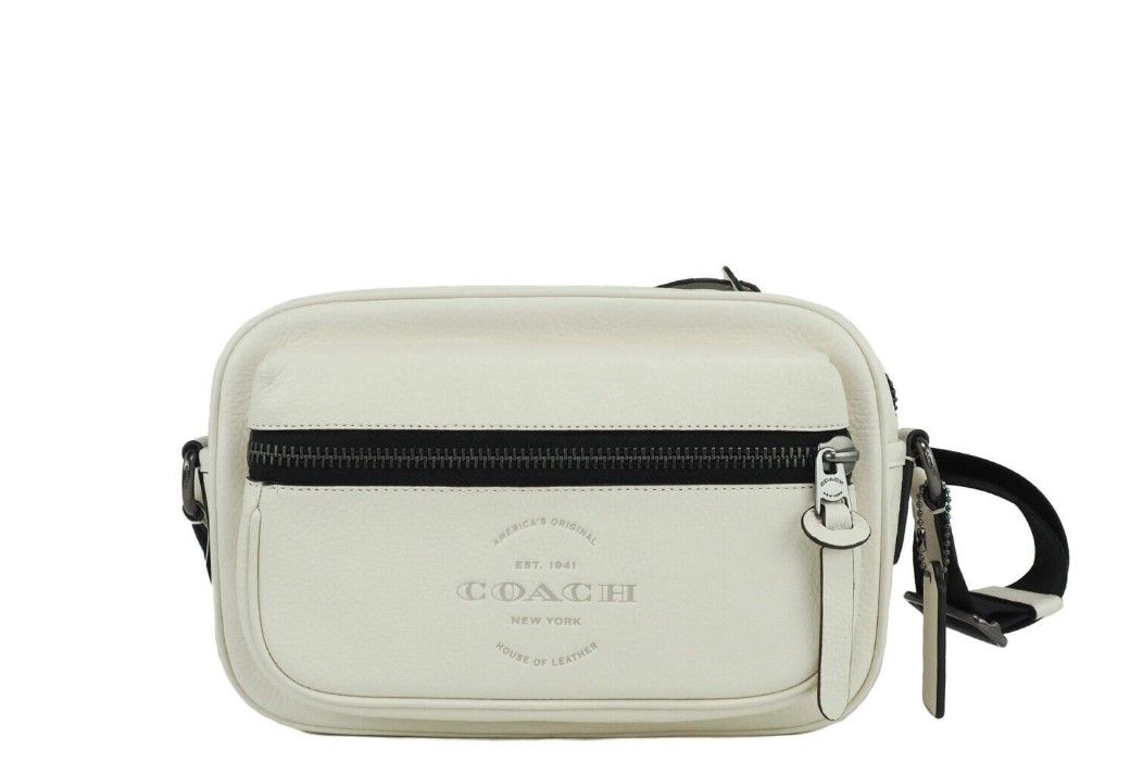 Thompson Small Chalk Pebbled Leather Camera Crossbody Shoulder Bag