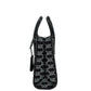Mirella Small Black Canvas Top Zip Shopper Tote Crossbody Handbag