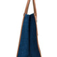 Mirella Large Indigo Denim Canvas North South Tote Bag Purse