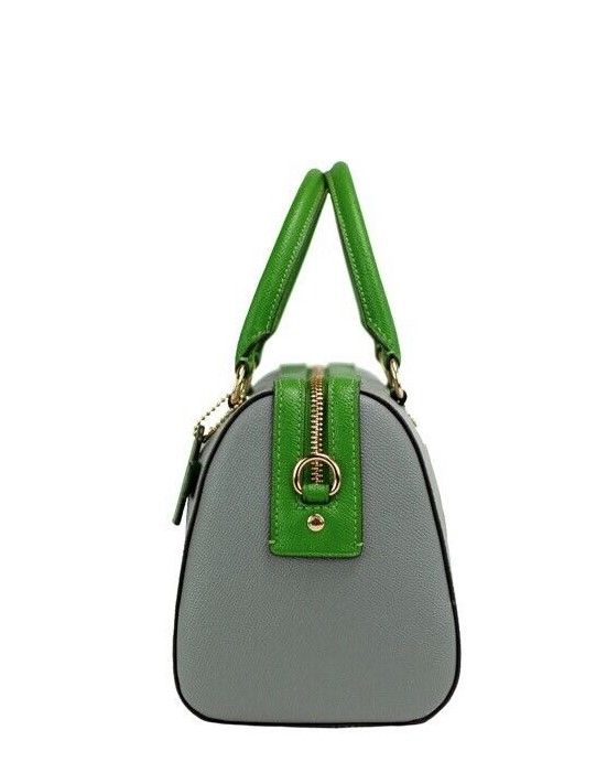 Rowan Multi Kelly Green Colorblock Leather Satchel Crossbody Bag