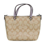 Gallery Mini Khaki Lilac Signature Coated Canvas Crossbody Bag