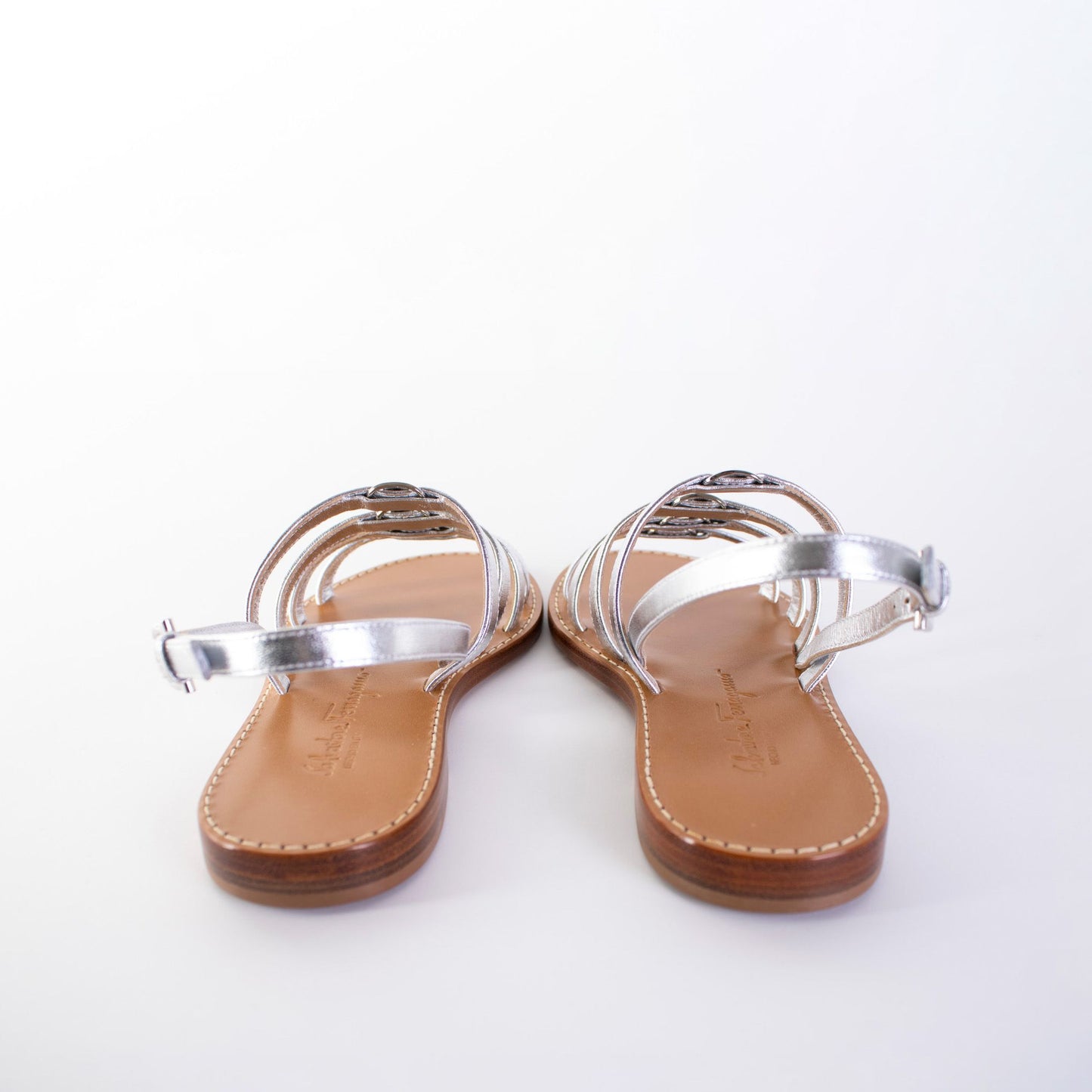 Elegant Silver Leather Sandals