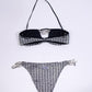 Chic Grey Lurex Bandeau Bikini with Chain Details