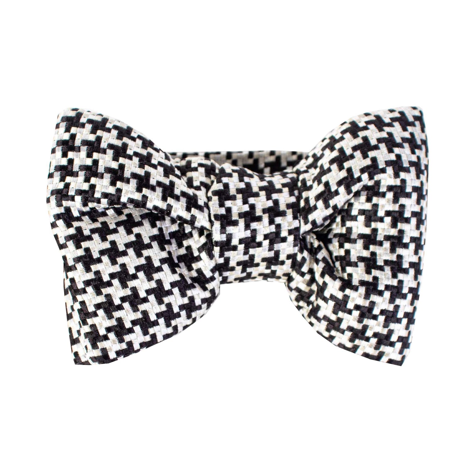 Elegant Houndstooth Silk Bow Tie