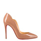Elegant Nude Leather Pumps with Iconic Red Sole