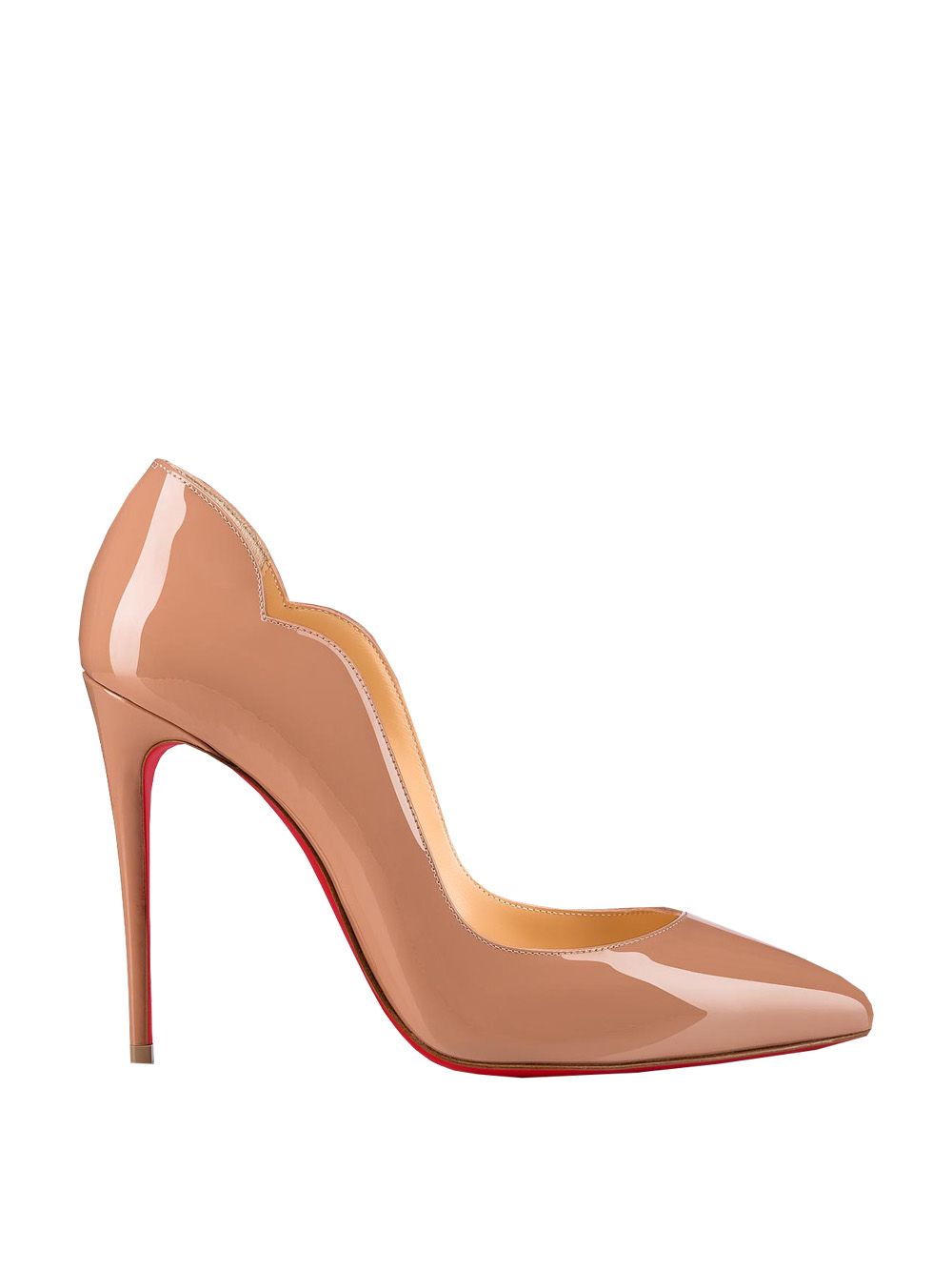 Elegant Nude Leather Pumps with Iconic Red Sole